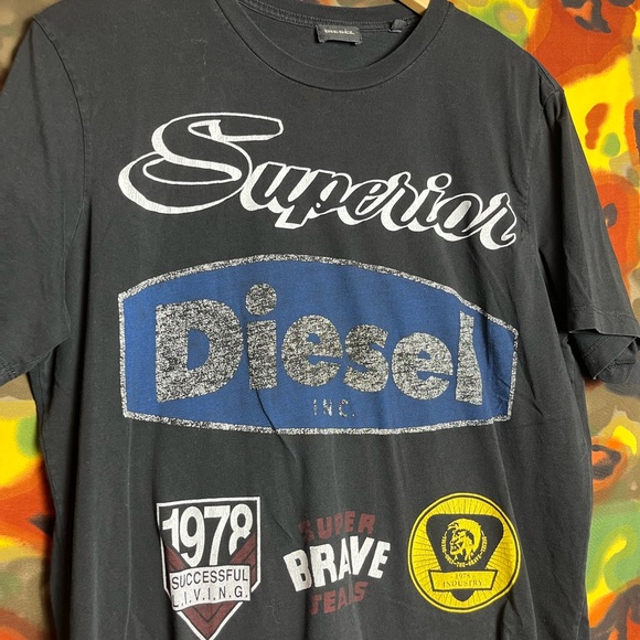 Y2K Diesel Big Logo Small Mens Tee - Picture 5 of 12